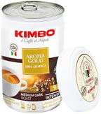 Kimbo Aroma Gold 100% Arabica Ground Coffee | Medium Dark Roast | 9/13 Intensity | Intense Flavor & Dark Chocolate Notes | 8.8 oz Can - Pack of 3