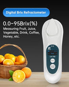3-in-1 Digital Brix Refractometer with ATC/Refractive Index(RI), 0-95% Brix Measurement Range, High Accuracy Fast Touchscreen Test for Honey/Maple Syrup/Fruit Juice/Coffee