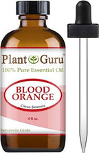 Blood Orange Essential Oil 4 oz. 100% Pure Undiluted Therapeutic Grade Citrus Sinensis, Cold Pressed from Fresh Peels, for Aromatherapy Diffuser, Relaxation and Calming, Natural Cleaner.