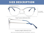Reading Glasses Women Blue Light Blocking Thin Readers Stylish Reader Glasses Full Metal Frames Spring Hinges 3 Pack