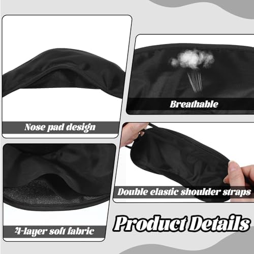 Eye Mask Sleep Masks Bulk Blindfolds for Team Building 10 Pcs Blindfold Sleep Eye Masks for Party Games Black Blindfold Eyes Covers with Nose Pad and Elastic Strap Sleeping Mask Kids Men Women (Black)