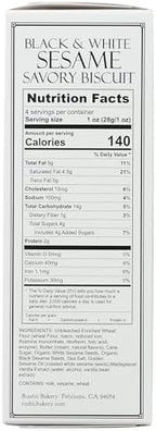 Rustic Bakery, Biscuits Savory Black And White Sesame, 4 Ounce