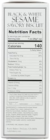 Rustic Bakery, Biscuits Savory Black And White Sesame, 4 Ounce