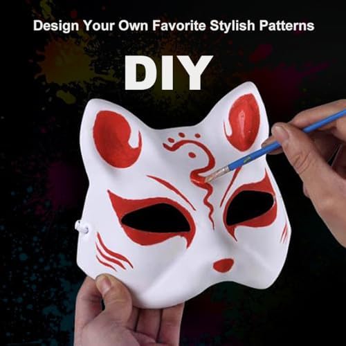 Aqearl DIY Unpainted Masquerade Mask - Paper Mache Craft Mask, Paintable for Halloween Costume