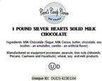 Mini Silver Hearts Solid Milk Chocolate - 1 Pound