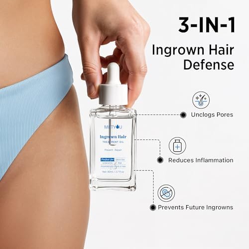 Ingrown Hair Treatment Oil for Bikini Area: V Soothes Redness & Prevents Razor Bumps - After Shave Treatment Oil for Bikini Area, Legs, Underarm and Arm - 80ML