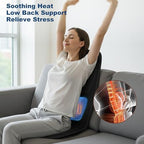 Back Massager with Heat, Massage Seat Cushion with 3D Back Support, 8 Vibrating Motors Massager Chair Pad for Full Body Pain Relief, Ideal Gift for Easter/Lover/Parents/Friends
