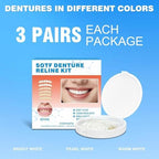 Snap-On Veneers Teeth & Dentures for Women – Reusable False Teeth Cover, Natural Look, Comfort Fit (3 Pairs)