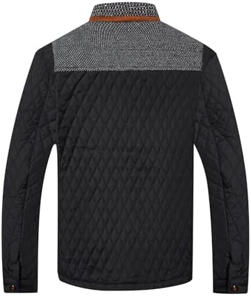 HOOD CREW Men’s Quilted Down Jacket Autumn Winter Coat Lightweight Business Causal Shirt Jacket