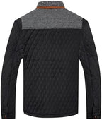 HOOD CREW Men’s Quilted Down Jacket Autumn Winter Coat Lightweight Business Causal Shirt Jacket