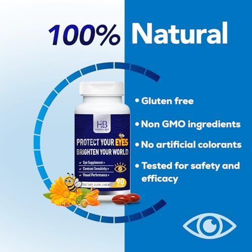 Eye Supplement - Lutein 10mg, Meso-Zeaxanthin 10mg, Zeaxanthin 2mg - Eye Vitamins Supports Vision, Blue Light Protection & Macular Health - Natural Antioxidant Formula | 90 Softgels