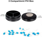 Metal Pill Case 3 Compartment - Waterproof Pocket Purse Pill Box Aluminium Travel Pill Container Medicine Organizer Portable Daily Pill Holder for Vitamins Medication Fish Oils