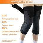 Short Tourmaline Acupressure Self-Heating Shaping Knee Sleeve,Knee Sleeves for Women Knee Pain,Mugwort Tourmaline Knee Sleeve, Wormwood Knee Pads for Men and Women. (L, Short-Black)