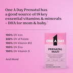 One A Day Prenatal Vitamins- Folic Acid, Iron, Omega- 3 (DHA), Pregnancy Vitamins for Women, Prenatal Multivitamin for Mom and Baby Support, Pregnancy Must Haves 30 Ct (Packaging May Vary)