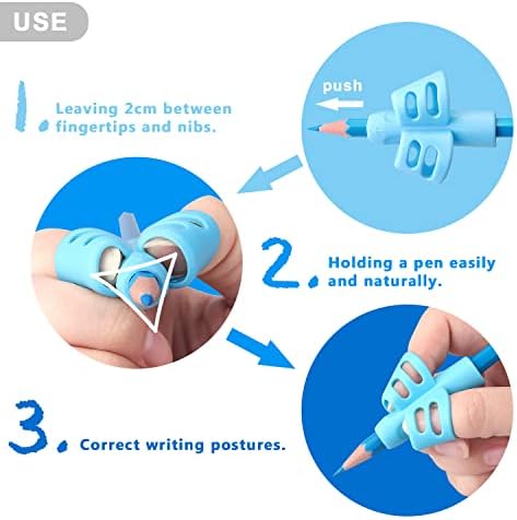 6 Pack Pencil Grips for Kids Handwriting Pencil Grippers, Pencil Writing Aid Grip Posture Correction Tool for Kids Toddler Children Special Needs