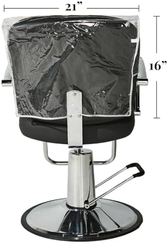 Betty Dain Salon Chair Cover, Protects Spa/Salon Chair Upholstery from Stains, Chemicals, Moisture, and Wear, Square, One Size Fits Most, Durable Vinyl, Clear