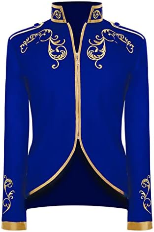 IWEMEK Men Prince Charming Costume Palace Prince Gold Embroidered Jacket Suit Court Uniform Cosplay Officer Medieval Costume