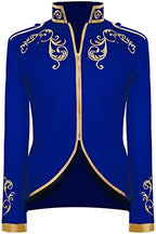 IWEMEK Men Prince Charming Costume Palace Prince Gold Embroidered Jacket Suit Court Uniform Cosplay Officer Medieval Costume