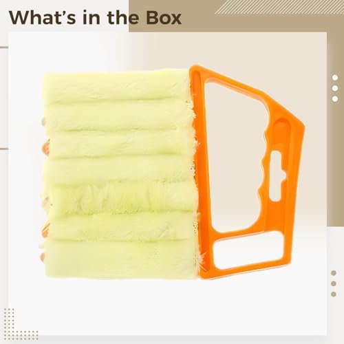 Household Cleaning Tool Yellow, 5.3 X 6.3 In / 13.5 X 16 Cm, Mini Hand-Held 7 Teeth Brush, Blinds Shutters Air Conditioner Fan Cleaner, Window Duster