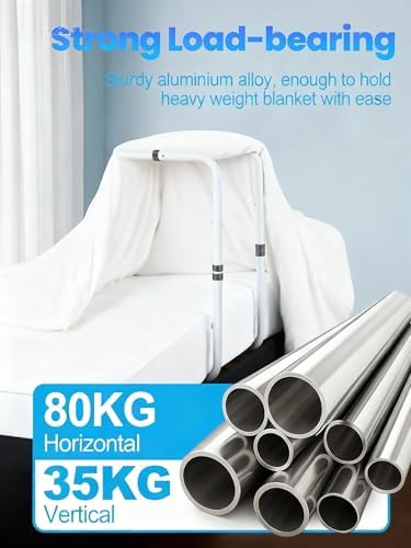 Adjustable Blanket Lifter for Feet with 4 Clips – Bed Cradle to Keep Blanket Off Your Legs, Universal Blanket Lifters for Foot of Bed, Height Adjustable Blanket Support Frame for Comfort & Recovery