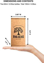 Viva Oliva Two 60ml (2oz) Variety Gift Set - Basil Infused Olive Oil and Black Mission Fig Dark Balsamic Vinegar - Premium Quality - 100% Natural