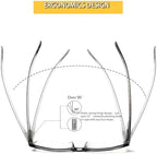 Kerecsen 4 Pack Reading Glasses for Men and Women with Spring Hinges, Lightweight Black Rectangular Readers Eyeglasses (2 Black 2 Tortoise, 2.50)