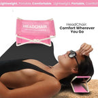 HeadChair™ – Vintage Beach Lounger Headrest | Compact Folding Beach Pillow (Pink Lemonade)