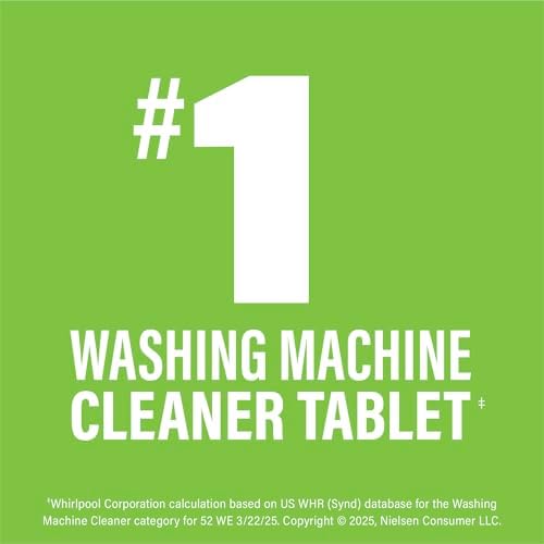 Affresh Washing Machine Cleaner, Helps Power Away Odor Causing Bacteria & Grime Deep Inside Pump, Valve & Hoses, 6 Time Release Tablets, 6 Month Supply