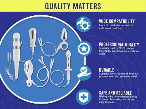Discount TENS - Vaginal Probe Electrode for TENS EMS Estim Electro Stim Units – Pelvic Floor Exerciser & Kegel Stimulator, Medical Grade Stainless Steel & Bio-Plastic with 2mm Pin Connector. Model V2