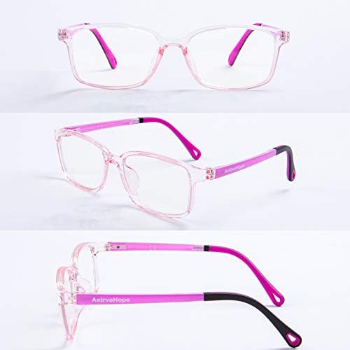 Blue Light Blocking Glasses,Unbreakable Frame Ultra-Light Computer Glasses for Kids Age 3-12