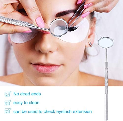 Brrnoo Eyelash Extension Tools, Stainless Steel Mirror for Checking Eyelash Extension Applying