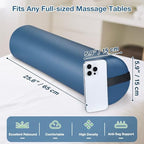 Noverlife Full Round Bolster Pillow, 6" x 26" Massage Bolsters for Under Legs/Neck/Back Pain Relief, Knee Bolster with Strap Handle, Physical Therapy Bolsters for Massage Table Bed Yoga Pillow, Blue