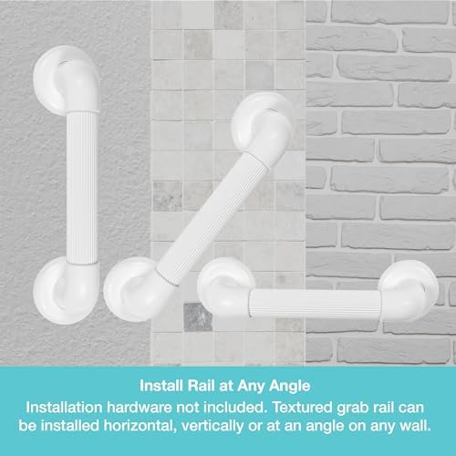 Homecraft Textured Insulated Grab Rails, Provides Sturdy Support and Stability When Entering or Existing The Shower or Bathtub, 16" Long