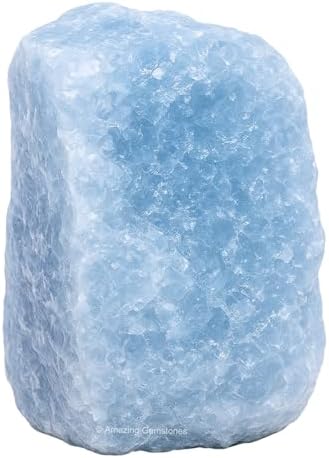 Amazing Gemstone Blue Calcite Raw Crystals and Healing Stones, Natural Rocks for Tumbling and DIY Raw Stones and Crystals (1 Piece)