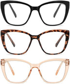 Oversized Reading Glasses Women Cat Eye Blue Light Computer Reader Stylish Unbreakable Fashion Large Eyewear PT2001A