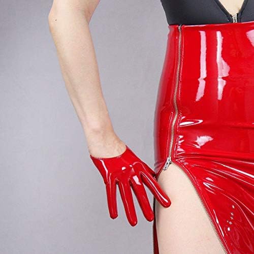 DooWay HALF PALM GLOVES 13CM Extra Short Faux PU Leather for Women Fashion Costumes Driving Party Dressing Dancing