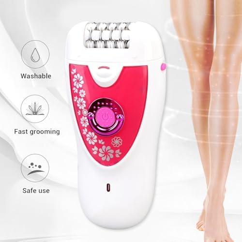 YUYTE Women Depilator Trimmer R Shaped, High Speed Motor Hair Removal Device, with Dual Trimmer Head and Illuminating Light, for Face Body
