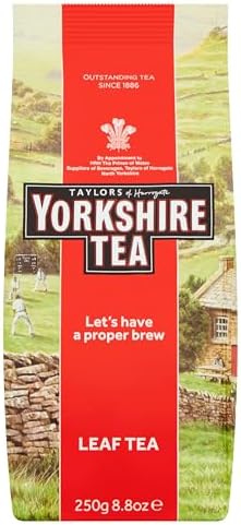 Yorkshire Tea, Red, Black Tea, Loose Leaf, 8.8 Ounces, Refreshing, Satisfying, and Strong, Classic British Breakfast Blend, Caffeinated, Enjoy Hot or Iced