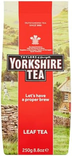 Yorkshire Tea, Red, Black Tea, Loose Leaf, 8.8 Ounces, Refreshing, Satisfying, and Strong, Classic British Breakfast Blend, Caffeinated, Enjoy Hot or Iced