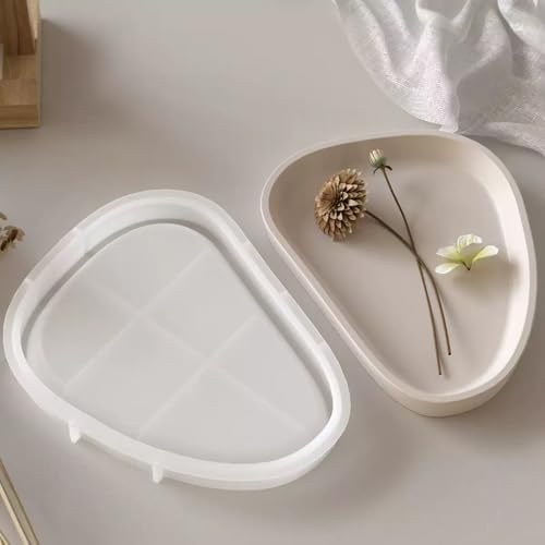 3PCS Silicone Resin Tray Molds,Triangular Silicone Mold Concrete Trinket Plate Dish Epoxy Resins Mould for Jewelry Storage Candle Holder Art Craft Home Decor (A)