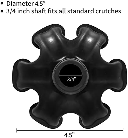 Cane Tips 3/4 Inch Heavy Duty, Self Standing Rubber Walking Cane Tip Cane Stand, 6 Support Rubber Foot for Walking Canes, Walking Sticks, Folding Canes