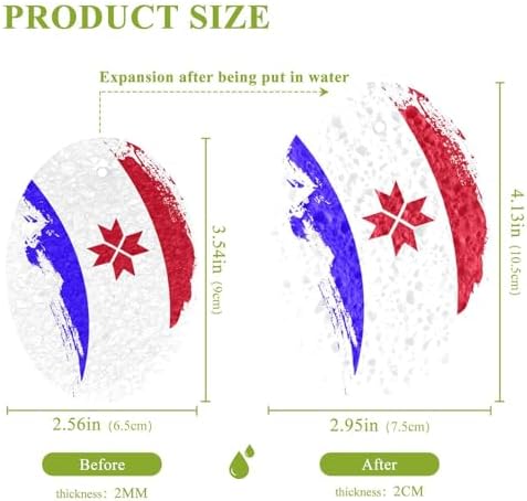 Mordovia Flag Brush Stroke Kitchen Sponges, Cleaning Dish Sponges, Non-Scratch Scrubber Sponge, for Dishes,Pans,Pots & More- 3 Pack
