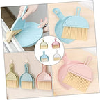 4 Sets Mini Dust Brush and Dustpan Multi Function Handheld Cleaning Accessory for Quick Cleanup Desks Countertops and Pet Areas Compact Broom and Dustpan
