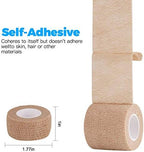 Bandage Wrap 8 Pack 1”x 5 Yards Self Adhesive Bandage Wrap Breathable Cohesive Bandage Wrap Rolls Athletic Elastic Self Adherent Wrap for Sports Injury,Wrist, Knee, Ankle Sprains and Swelling(Beige)