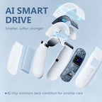 Neck Massager with Heat, Ultra-Lightweight Electric Pulse Device for Neck Relaxation, Cordless Mini Smart Massager for Soothing Stiff Muscles, for Home, Office and Travel
