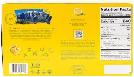 Loacker Classic Lemon Wafers - Premium Crispy Wafer Cookies with Lemon Cream Filling - Multipack of 12 Snack Packs - NON-GMO - Sicilian Lemons - 45g/1.59oz, Pack of 12