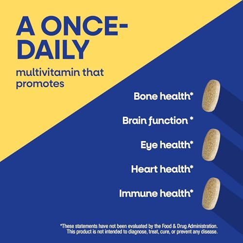 Nature's Way Alive! Men’s 50+ Daily Ultra Multivitamin, High Potency Formula, Supports Healthy Brain, Eyes & Heart*, with Methylated B12, Gluten-Free, 60 Tablets (Packaging May Vary)