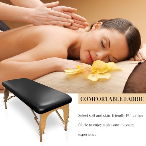 Leather Massage Table Cover Wipeable Covers for Massage Table Waterproof Vinyl Replacement Bed Cover Protector for Lash/Spa (Black, 1)