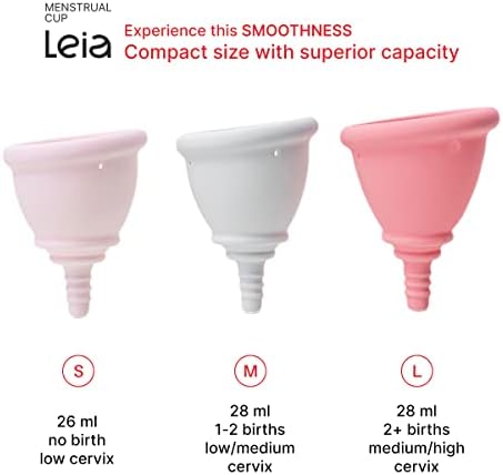 Leia Soft Menstrual Cup with Metal Carrying Case | OB/GYN Designed | Low Cervix | Firm Rim | Muscle Support | Cups for Teens | Compact | for Beginners | BPA-Free (Small)