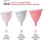 Leia Soft Menstrual Cup with Metal Carrying Case | OB/GYN Designed | Low Cervix | Firm Rim | Muscle Support | Cups for Teens | Compact | for Beginners | BPA-Free (Small)